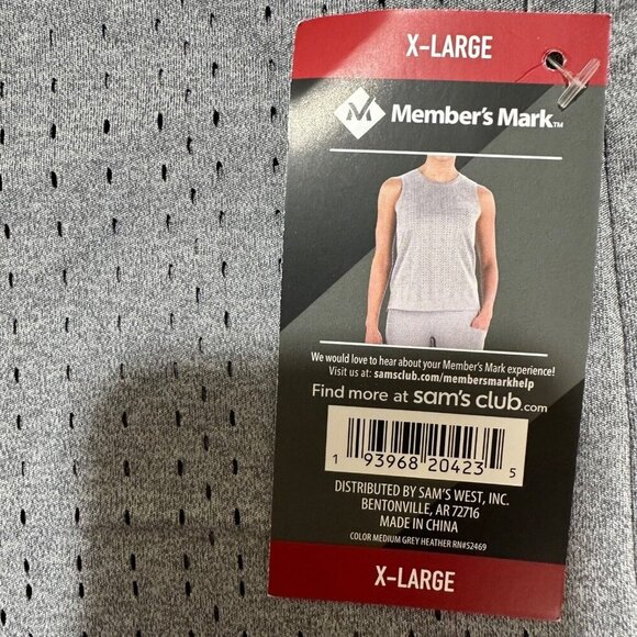 Members Mark Women Size XL Charcoal‎ Grey Everyday Perforated Wicking Tank Top - Picture 5 of 6